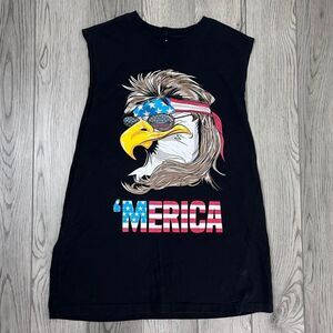 "Merica Eagle Americana Men Size M Novelty Cotton Patriotic Tank Pullover Shirt